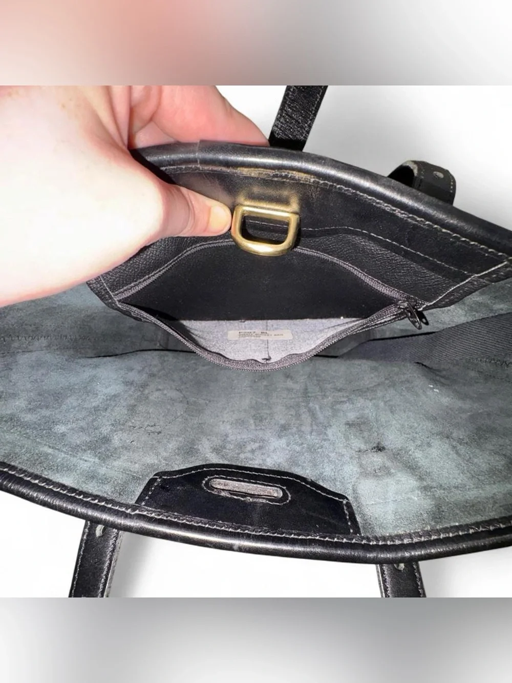 Vintage Dooney & Bourke Small Black Pebbled Bucket Bag with Brown Pebbled Wallet